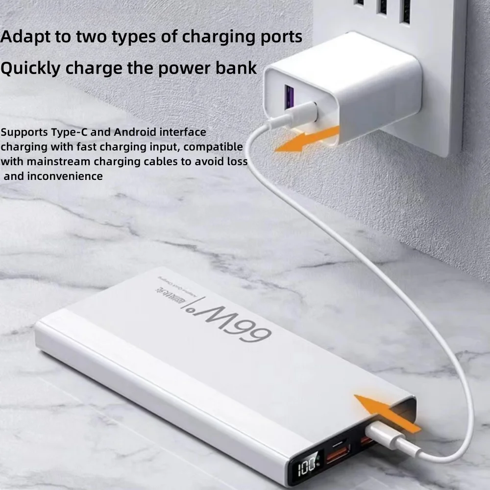 Imagem -03 - Banco de Potência de Carregamento Super Rápido Powerbank Portátil Ultrafino Iphone 13 14 Pro Huawei Xiaomi Samsung pd 20w 100000mah 66w