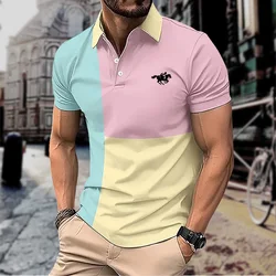 Polo casual da uomo estiva a maniche corte, moda, affari, sport, traspirante, t-shirt top