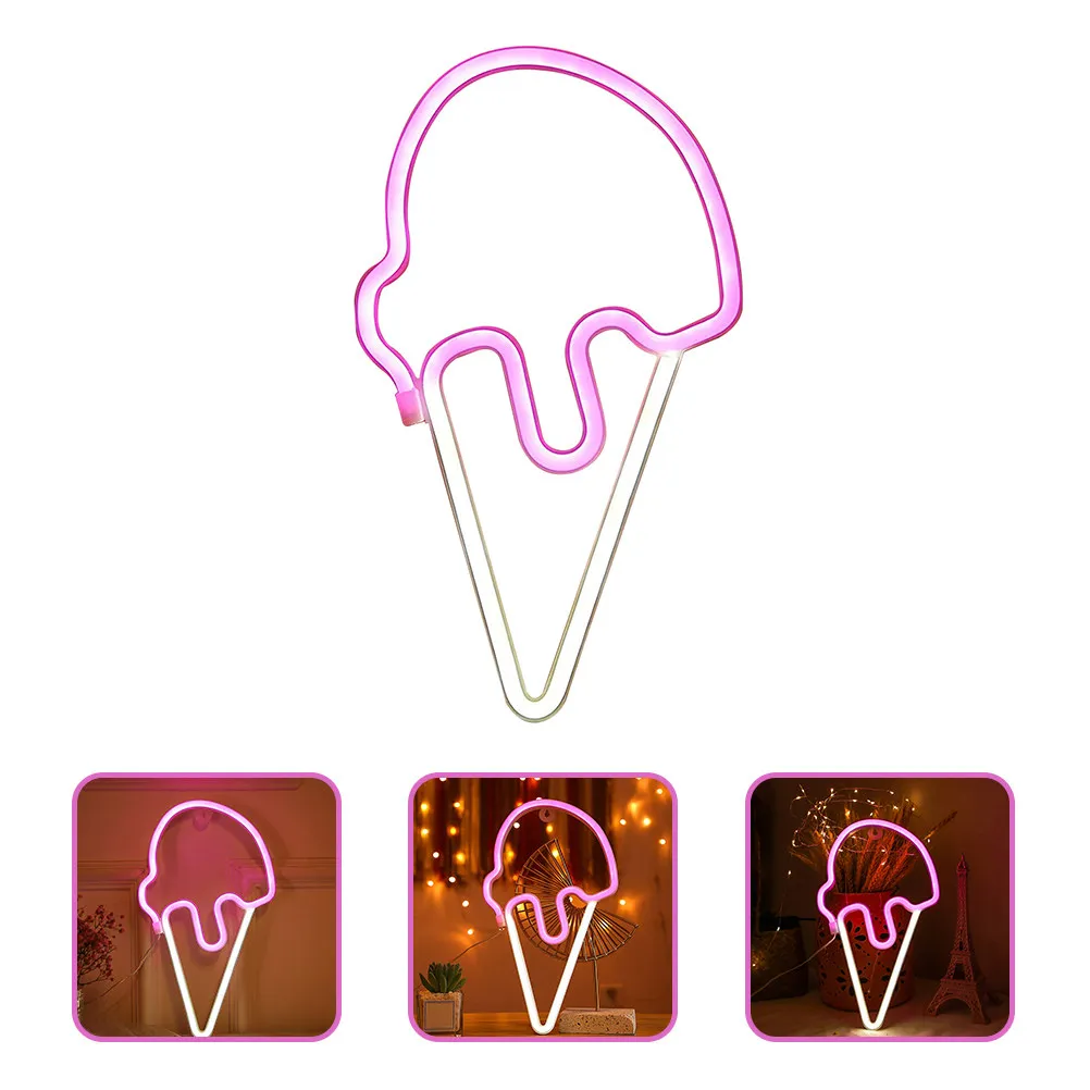 ネオンライトアイスクリームledウォールランプ家の装飾用寝室オフィスカフェナイトクラブクリエイティブ照明ソリューションユニークなギフト