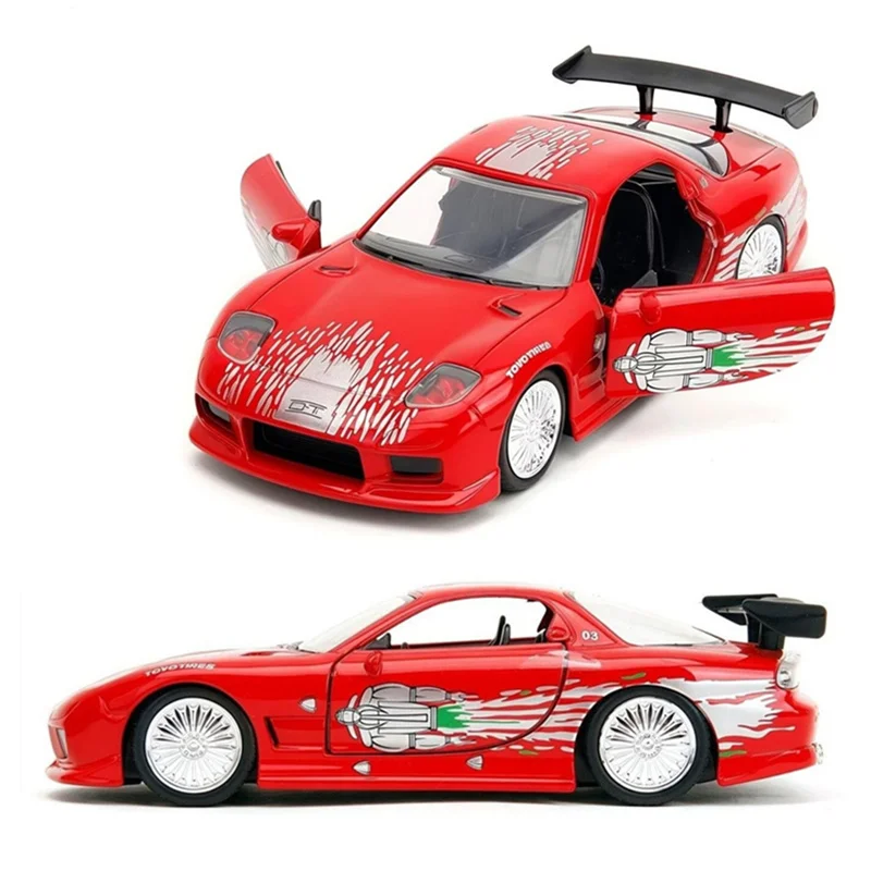 

1:32 Mazda RX7 FD3S модифицированная модель спортивного автомобиля из сплава, литье под давлением, металлическая гусеница, гоночный автомобиль, модель автомобиля, высокая имитация, детская игрушка в подарок