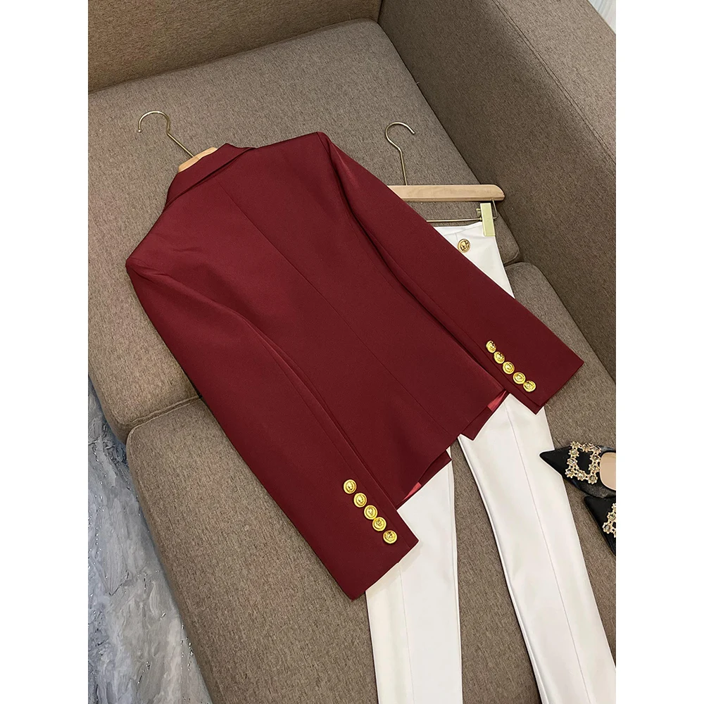 Fashion Classic Pure Color Office Lady Blazers Elegant Casual New Trend Double-Breasted Fitness Overcoat