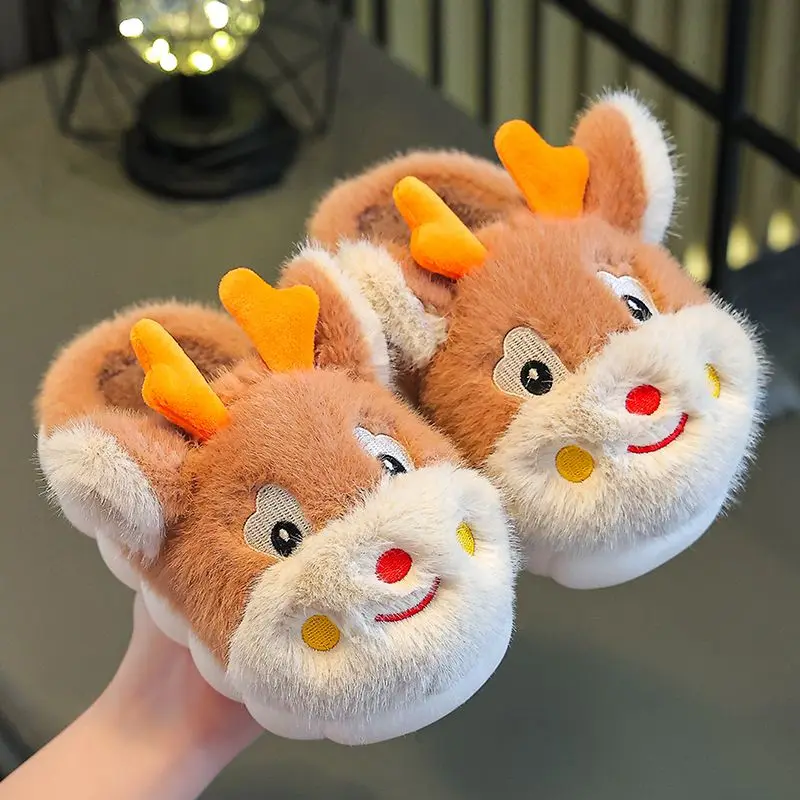 Fashion New Children Cotton Slippers Autumn and Winter Boys and Girls Slippers Home Indoor Kids Slippers House Baby Shoes