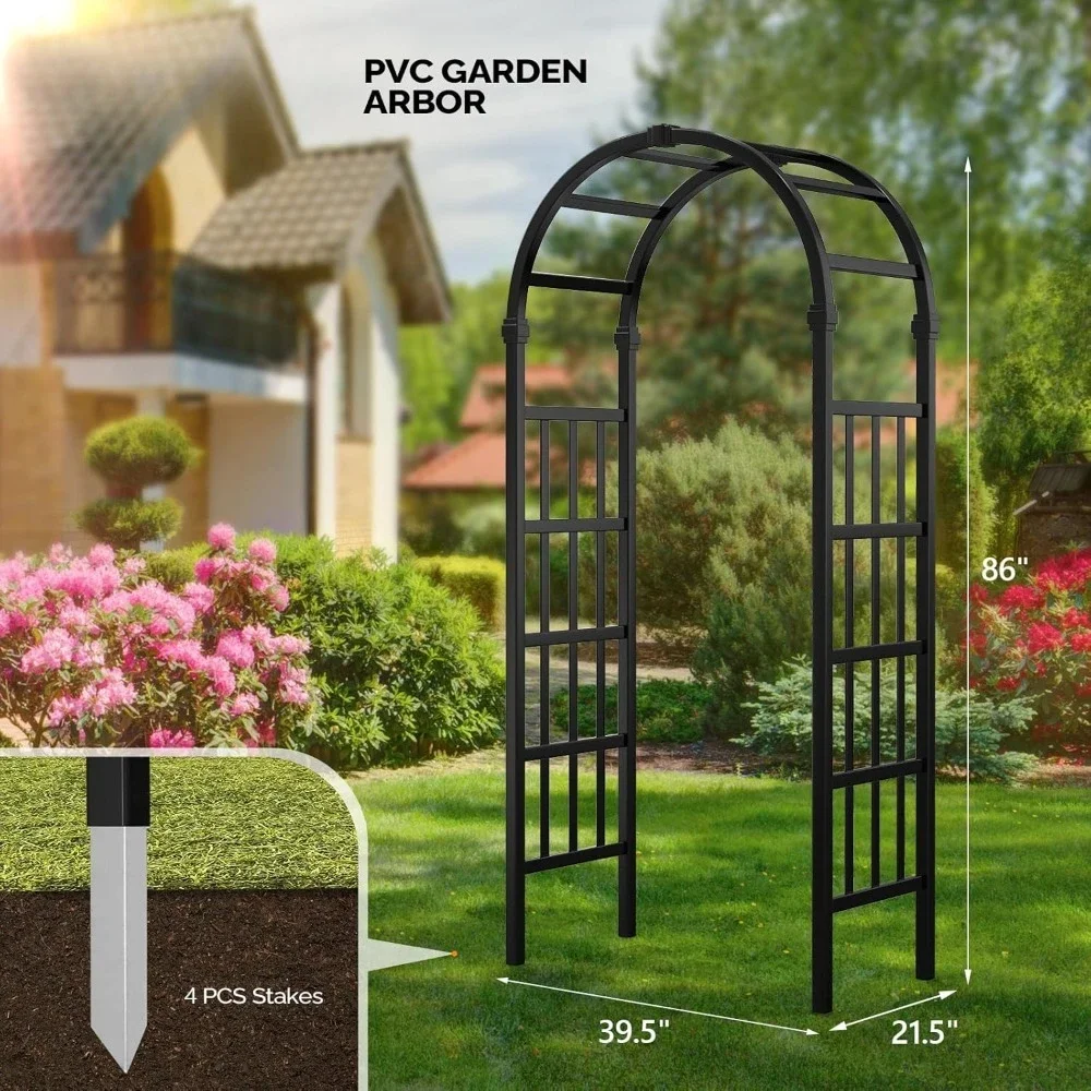 

Garden Arbor, PVC Wedding Arch for Ceremony Party, Garden Trellis for Climbing Plants Outdoor, Arch Backdrop Stand