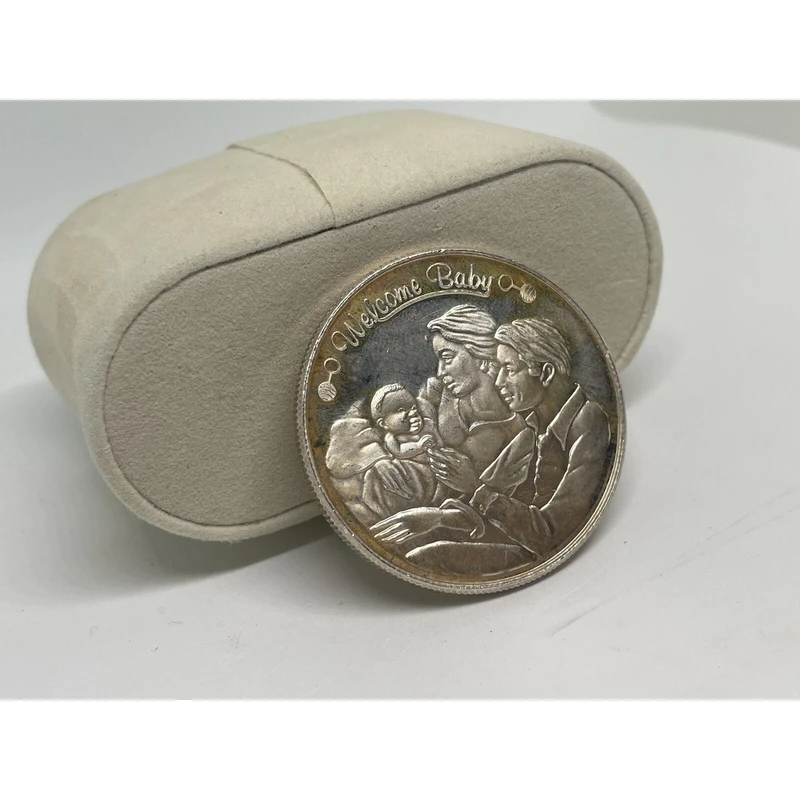 1997.999 عملة تذكارية لترحيب الطفل من الفضة الجميلة - تذكار عتيق نادر لحديثي الولادة وأحبائك #2