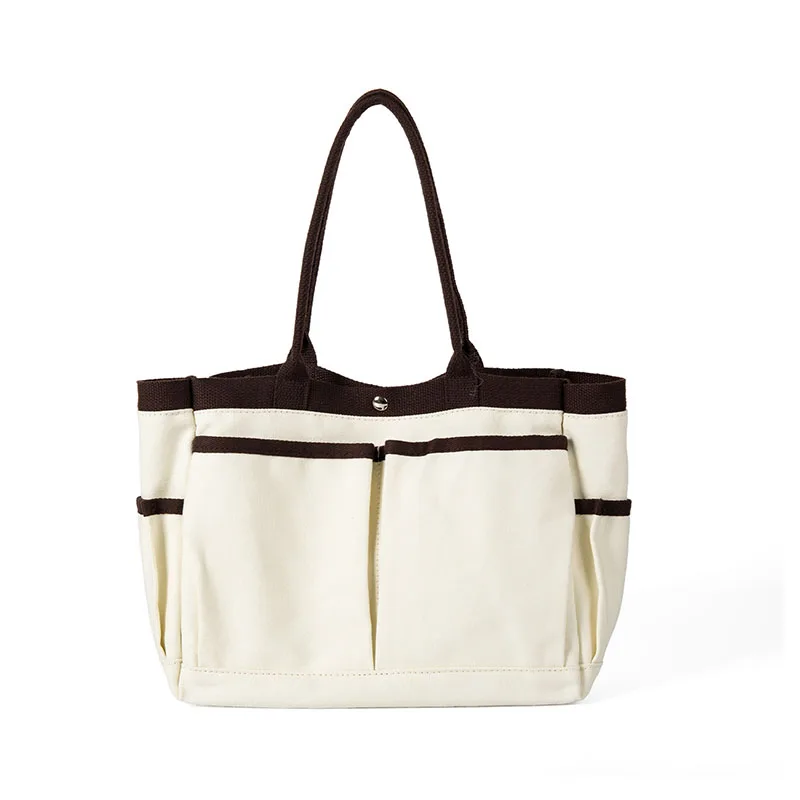 Casual Multi-pocket Tote Shoulder Bag Large Capacity Canvas Handbags and Purses Top-handle Shopping Tote Mommy Diaper Bag NEW