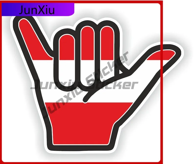 

Austria Shaka Hand Hang Loose Sticker Scratch Cover Sticker For Car Decorations Cup Decals Waterproof X500 Motorcycle Refit Stic