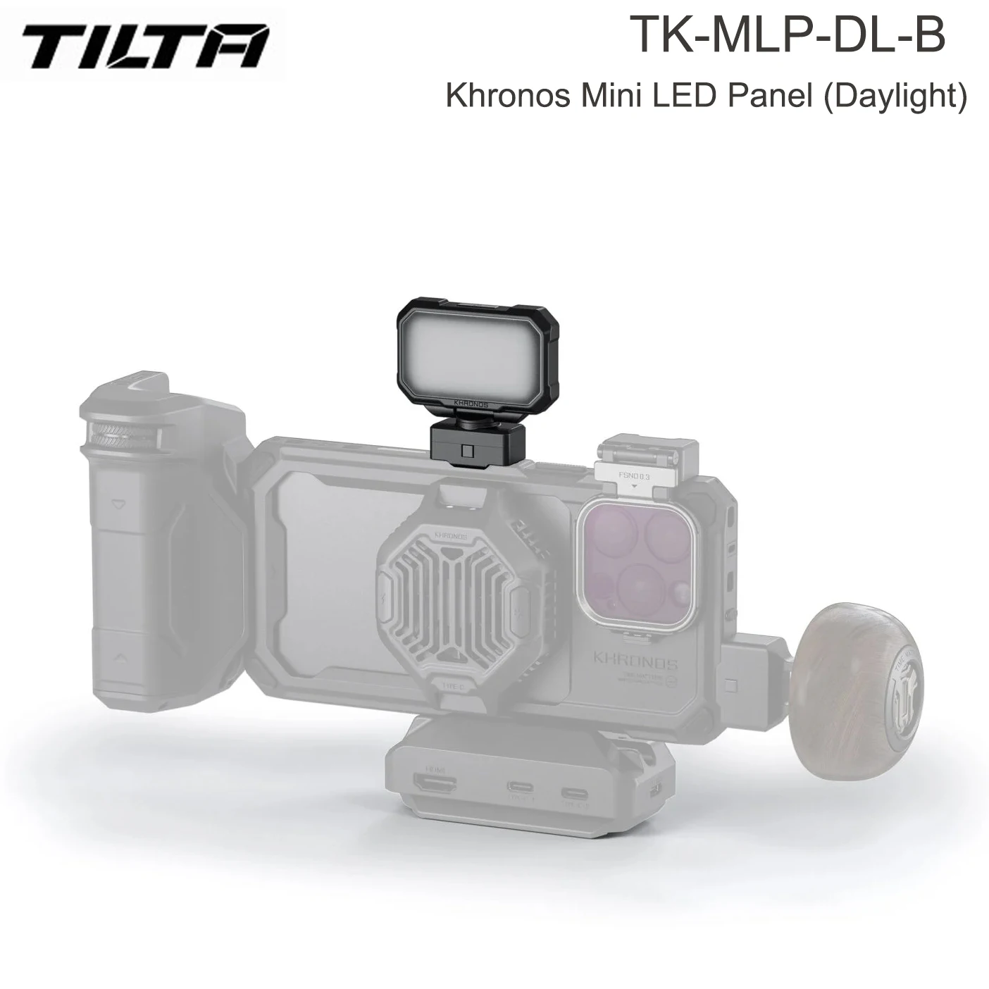TILTA TK-MLP-DL-B 크로노스 미니 LED 패널 (일광), 아이폰 16 프로/프로 맥스 키트, 마그네틱 카드 케이스 포함