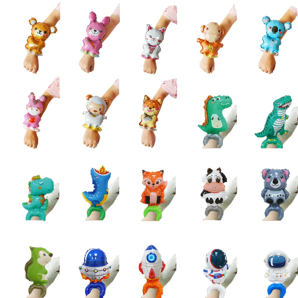 10/20/30Pcs Cartoon Animal Wrist Balloon Rabbit Sheep Monkey Hand Wearing Air Balloon Kids Toys Birthday Party Decor Baby Shower