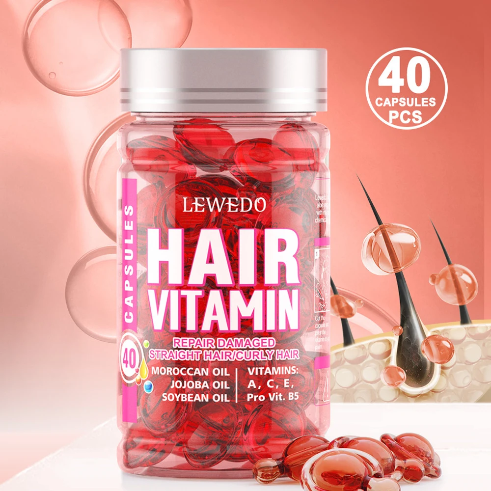 LEWEDO Hair Vitamin Capsule, Hair Repair Damaged Hair Care Capsules Essence Protein Smooth Hair Care Repair Anti Loss Essential