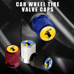 Car CNC Aluminum Prancing Deer Moose Test Elk Emblem For Volvo S80 XC60 XC90 V60 XC40 4pcs Tire Valve Air Port Stem Cover Caps