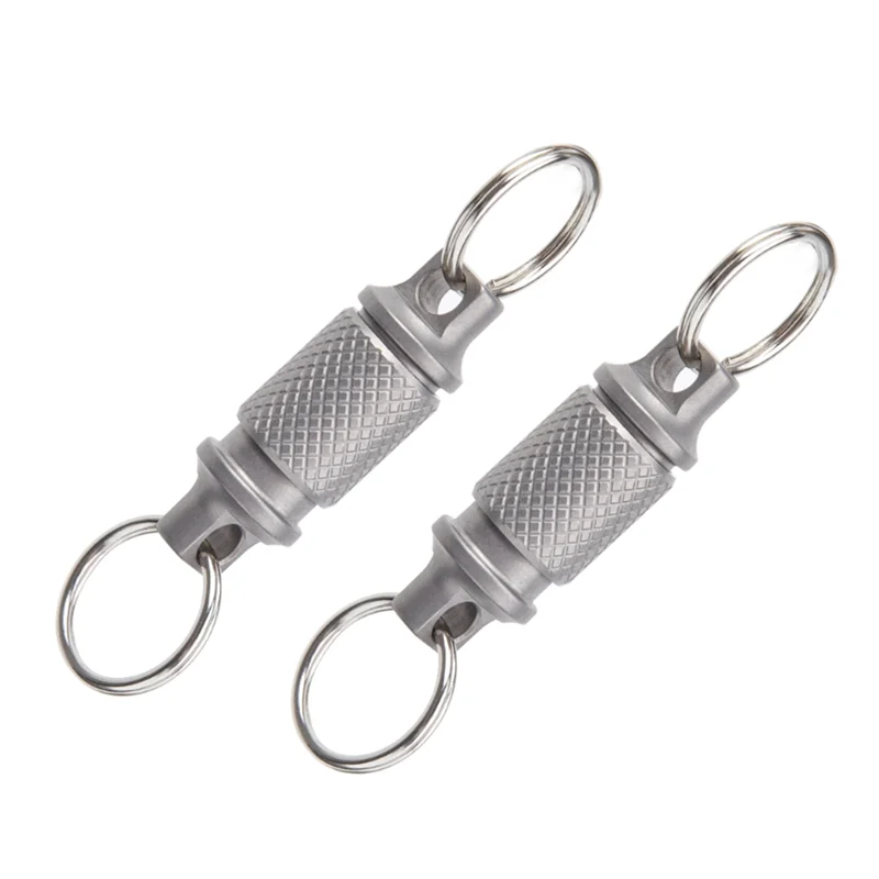 Titanium Quick Release Swivel Keychain, Pull Apart Detachable Keychain Heavy Duty Car Key Holder 2Pcs