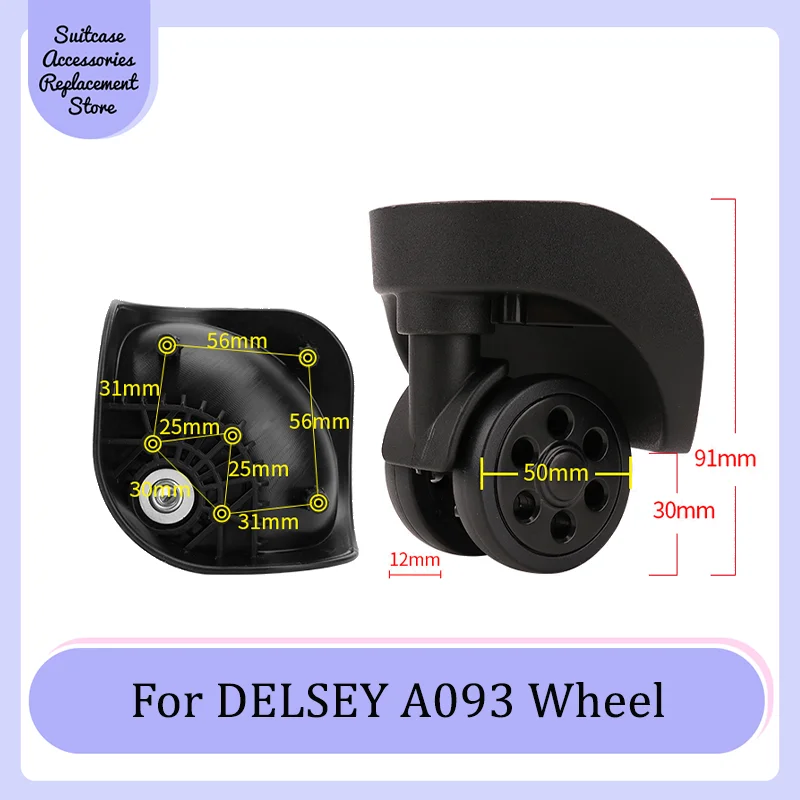 

For DELSEY A093 Smooth Silent Shock Absorbing Wheel Accessories Wheels Casters Universal Wheel Replacement Suitcase Rotating