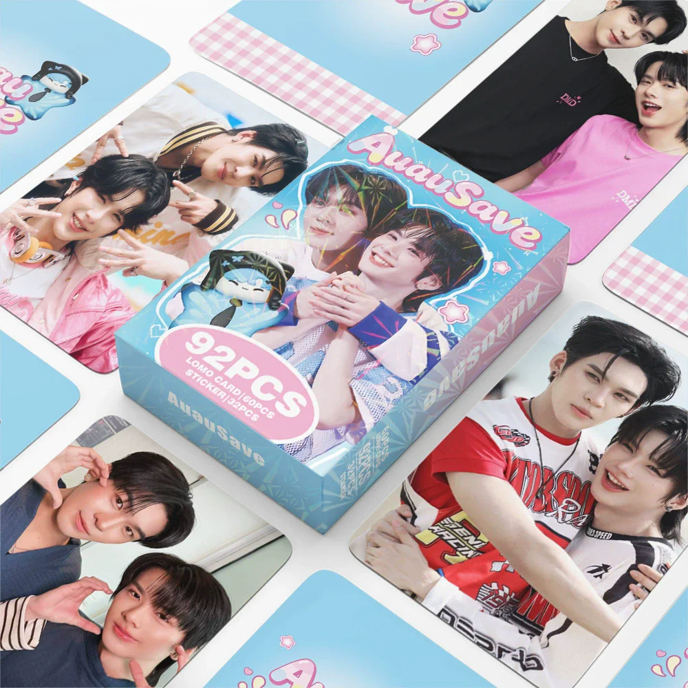 60 cartes Lomo CP AuauSave Thai Star + 32 autocollants, cartes photo HD d'idols, cadeau idéal pour les fans de dramas thaïlandais