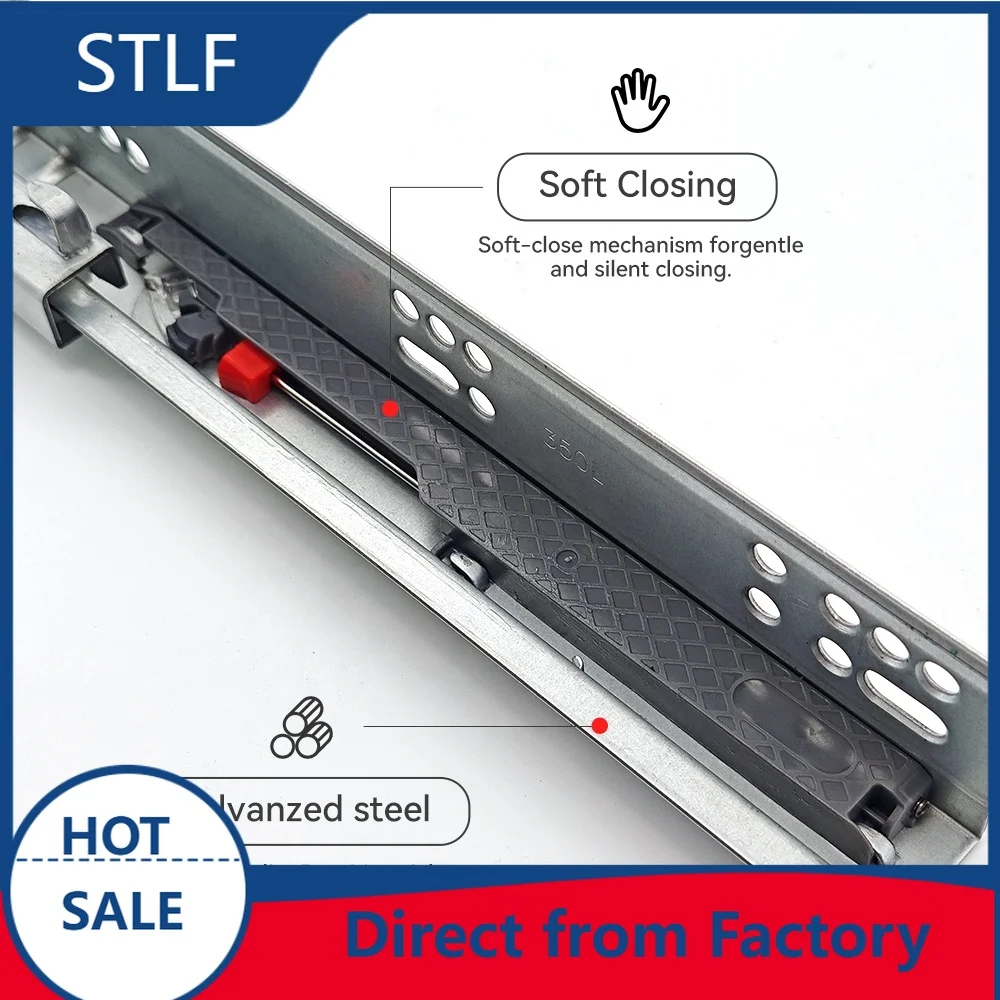 

STLF Modern Galvanized Steel Single Extension Soft Closing Concealed Slide for Multi-Room Use