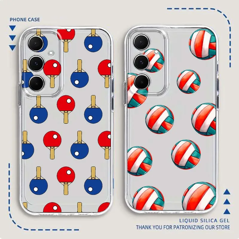 

Table Tennis and Volleyball For Samsung Galaxy Note 20 10 F12 M23 F23 M14 F15 M54 M55 Ultra Plus 5G TPU Transparent Phone Case