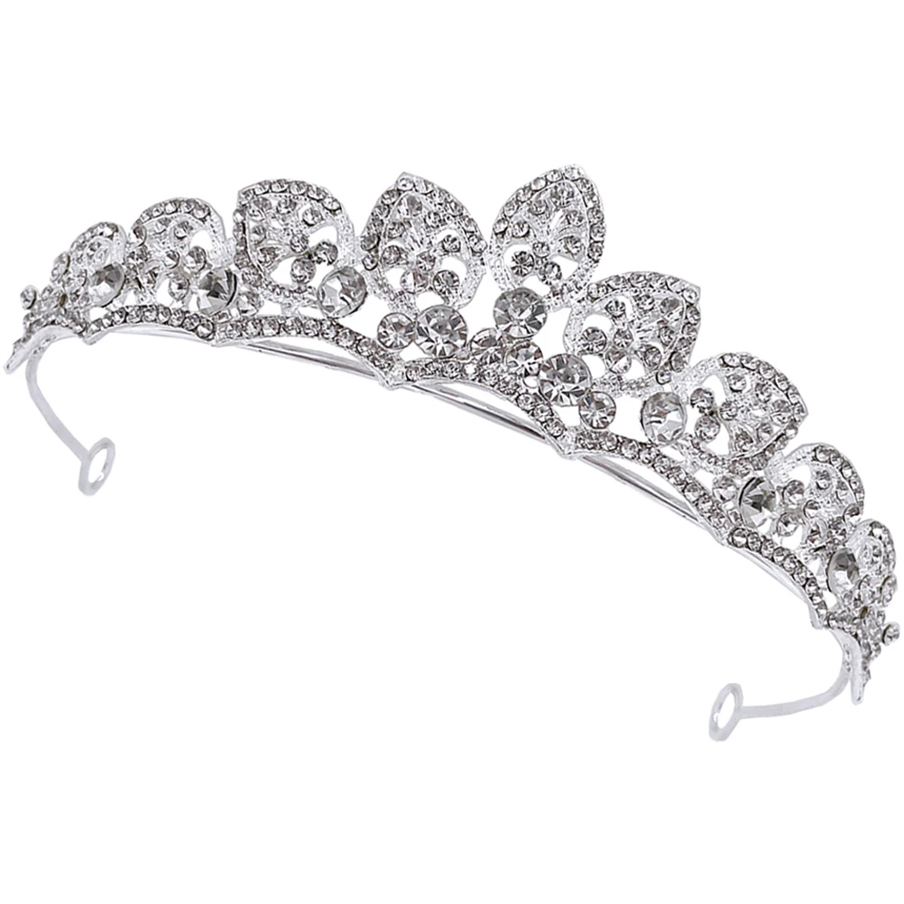 

Rhinestone Design Wedding Tiara Ornament Elegant Bridal Crown Headwear Girls Shiny Durable Party Photo Proposal