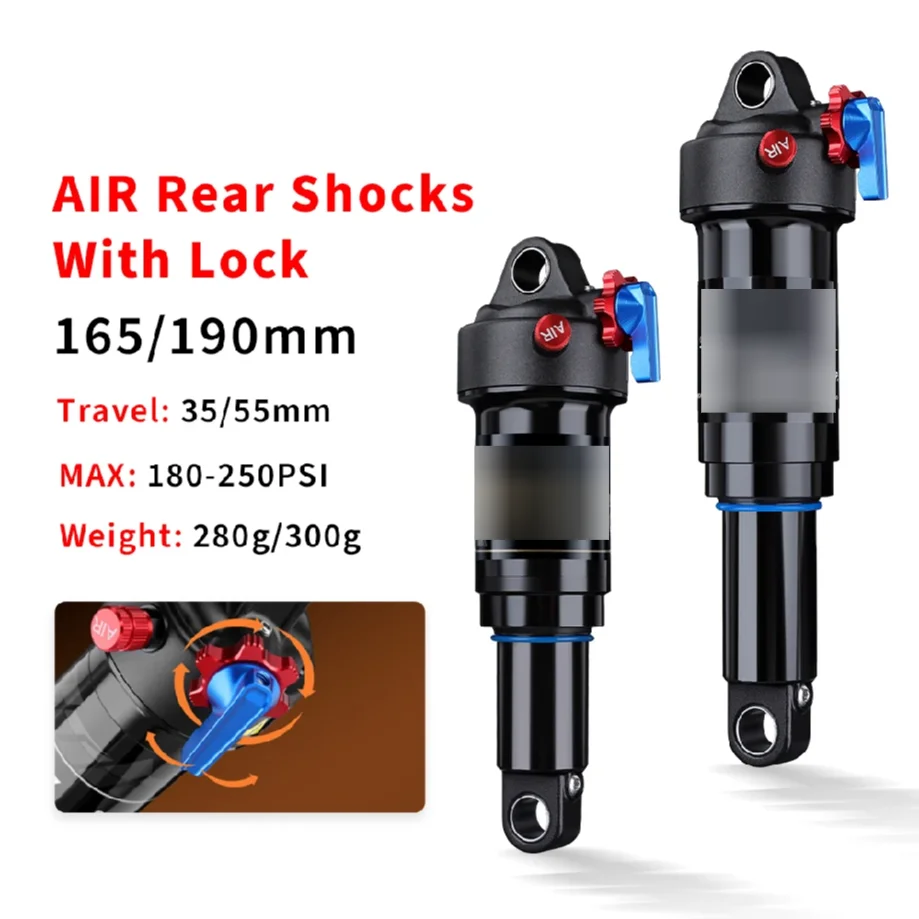

Bike Air Rear Absorber With lock Soft Tail Mountain Bike Rear Shock Suspension XC DH Shock MTB 165/190mm Bike Parts