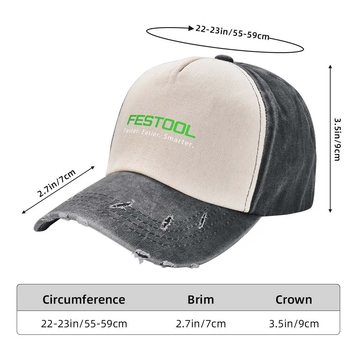 Festool Logo do obróbki drewna męskie damskie do koszykówki Faseter Cap łatwiejsze mądrzejsze jeansowe sprane czapki kapelusz moda na zewnątrz