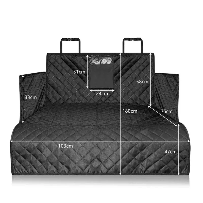 Waterproof Dog Car Seat Cover Trunk Case Dog Car Transporter Travel Mat Pad Dog Carriers Hammock For Small Medium Large Dogs.