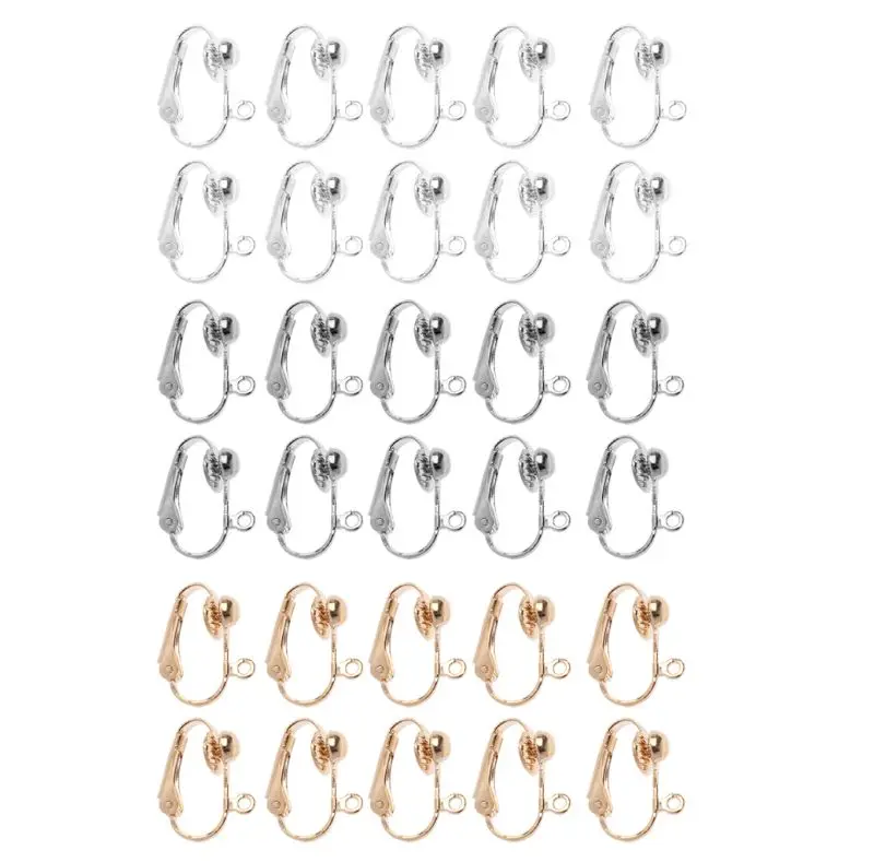 Q0KE 10 Pcs Ear Clip Converters Conversion Ear Needle Ear Hook to Change Ear Clip Jewelry Accessories for Non-Pierced Ears