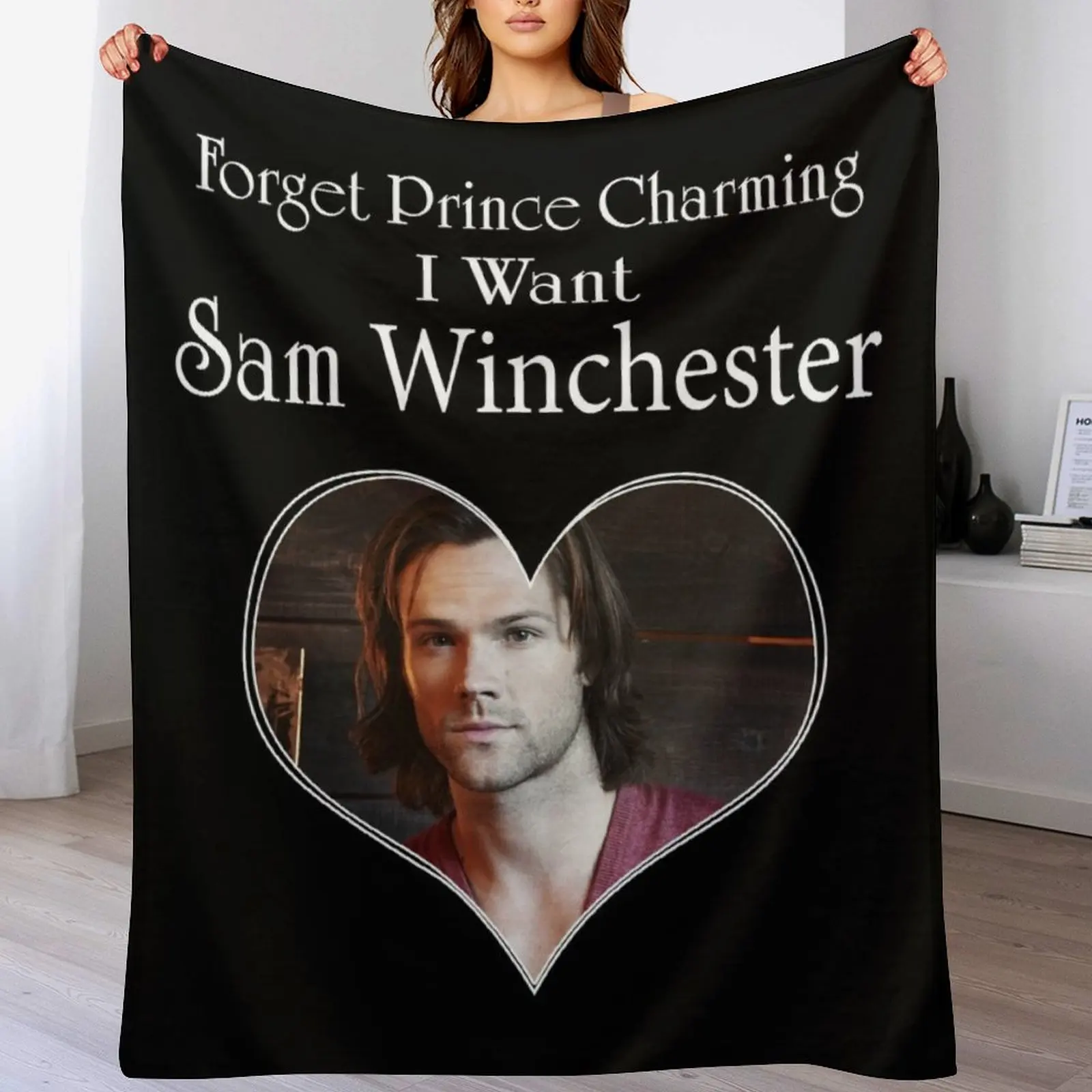 

Forget Drince Chariming I Want Sam Winchester Throw Blanket Durable Warm Blanket for Daily Home Use