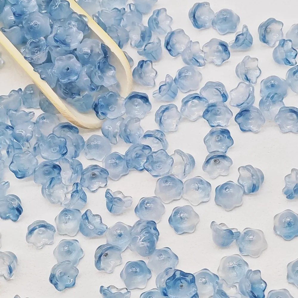 

50pcs/set 7X12mm Colorful Bellflower Lampwork Beads Glass Beads Flower Bellflower Glass Beads Accessories Colorful