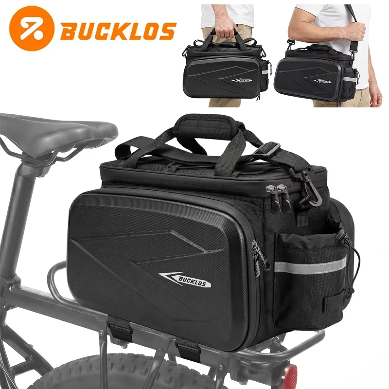 

BUCKLOS Bike Bag Large Capacity Rear Rack Bag Waterproof Durable Outdoor Travel Cycling Rack Luggage Bag Multi-functional 19L