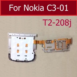 Sim 카드 리더 슬롯 소켓 커넥터 플렉스 케이블 Nokia C3-01 SIM 카드 어댑터 플렉스 리본 교체 부품 T2-208j
