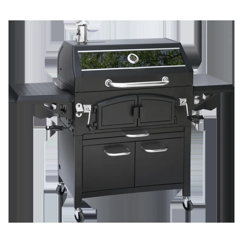 

Garden outdoor charcoal grill grill, high-end garden grill mobile outlet thickened BBQ stew grill household
