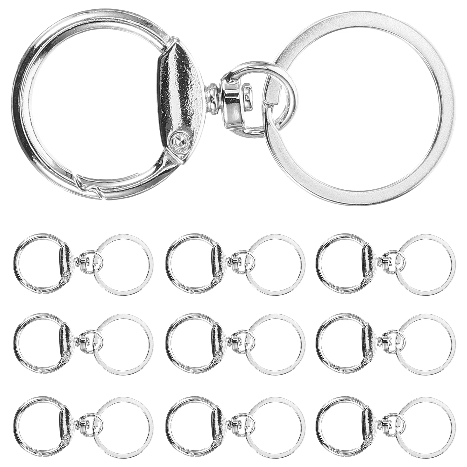 

10 Pcs Zinc Alloy Spring Key Rings Lightweight Sturdy DIY Accessories Men Keychains Split Hooks Craft Supplies Jewelry Making