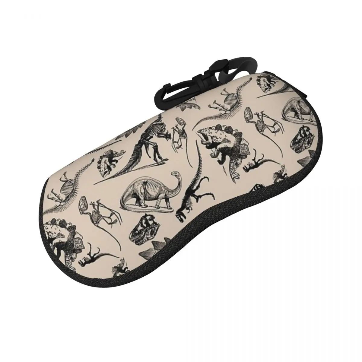 متحف عتيق الديناصورات والهياكل العظمية باللونين الأسود والكريمي حافظة نظارات واقية صندوق النظارات الشمسية حقيبة النظارات