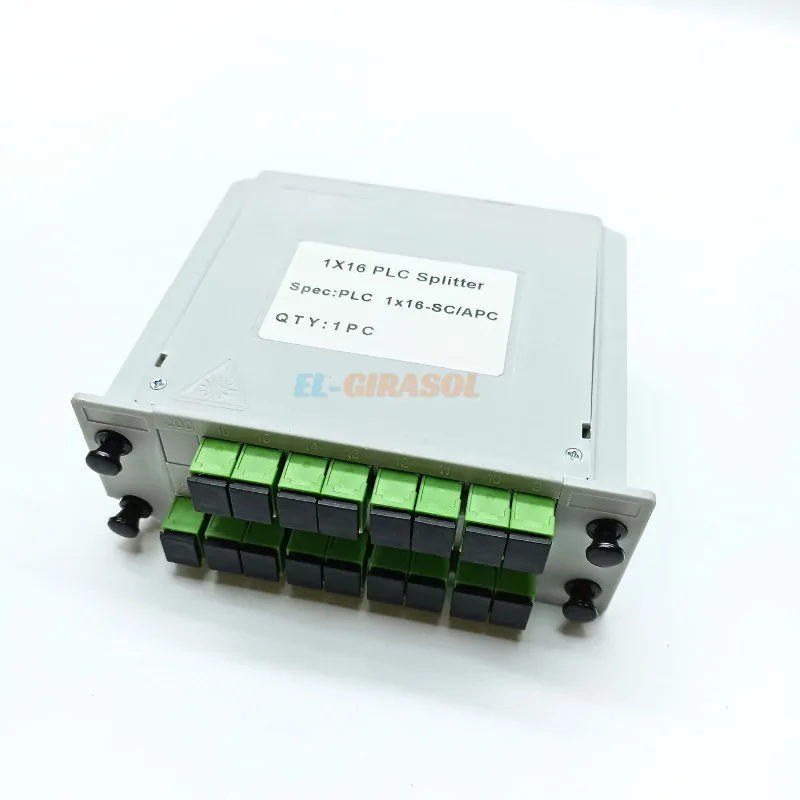 SC APC PLC 1x16 Fiber Optic Splitter Box Cassette Card Inserting PLC Splitter Fiber Optical Coupler Splitter Fibra Optica FTTH