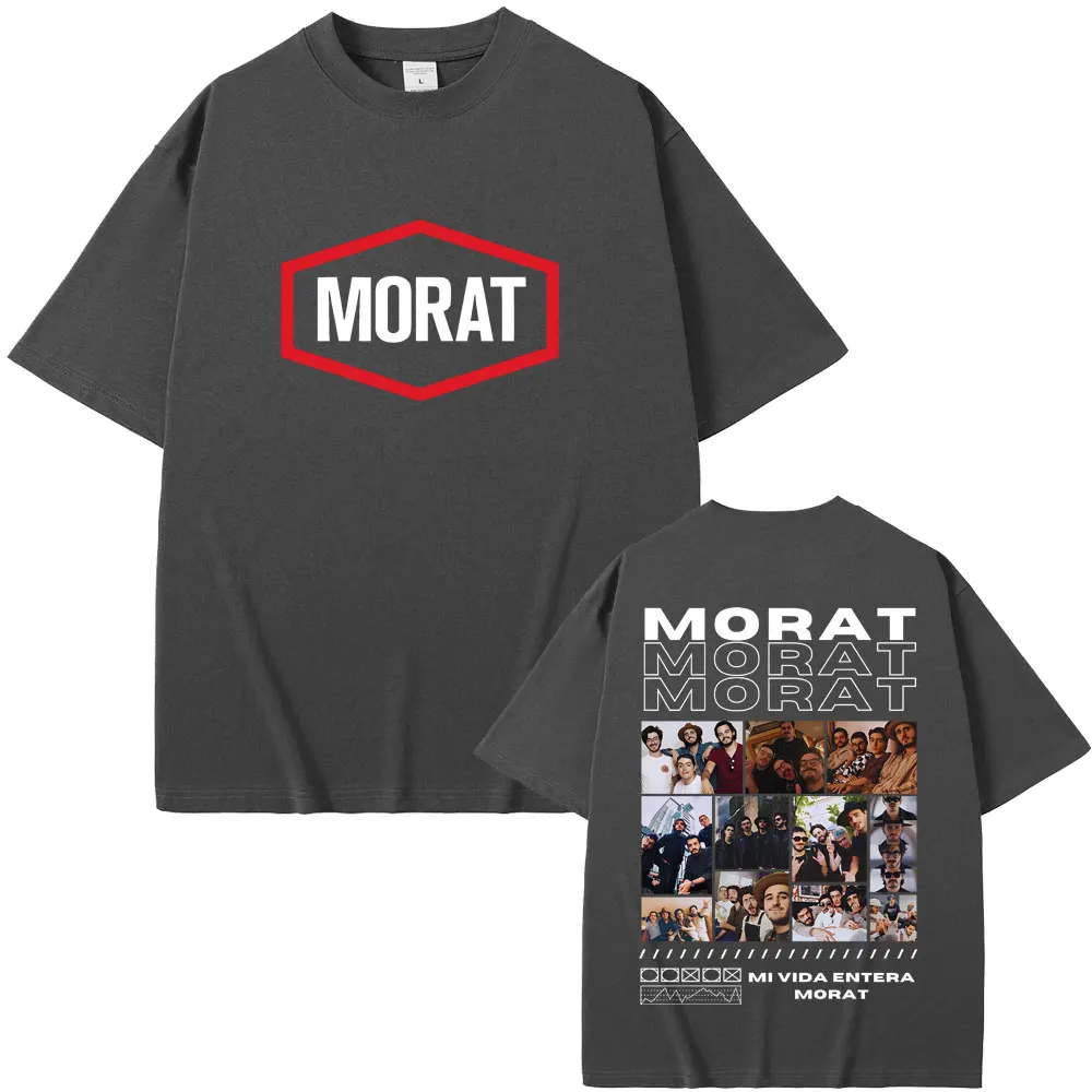 Singer Morat Band Double Sided Print T-shirt Mi Vida Entera T Shirts Men Women Casual Oversized T-shirts Men's Fashion Tshirt