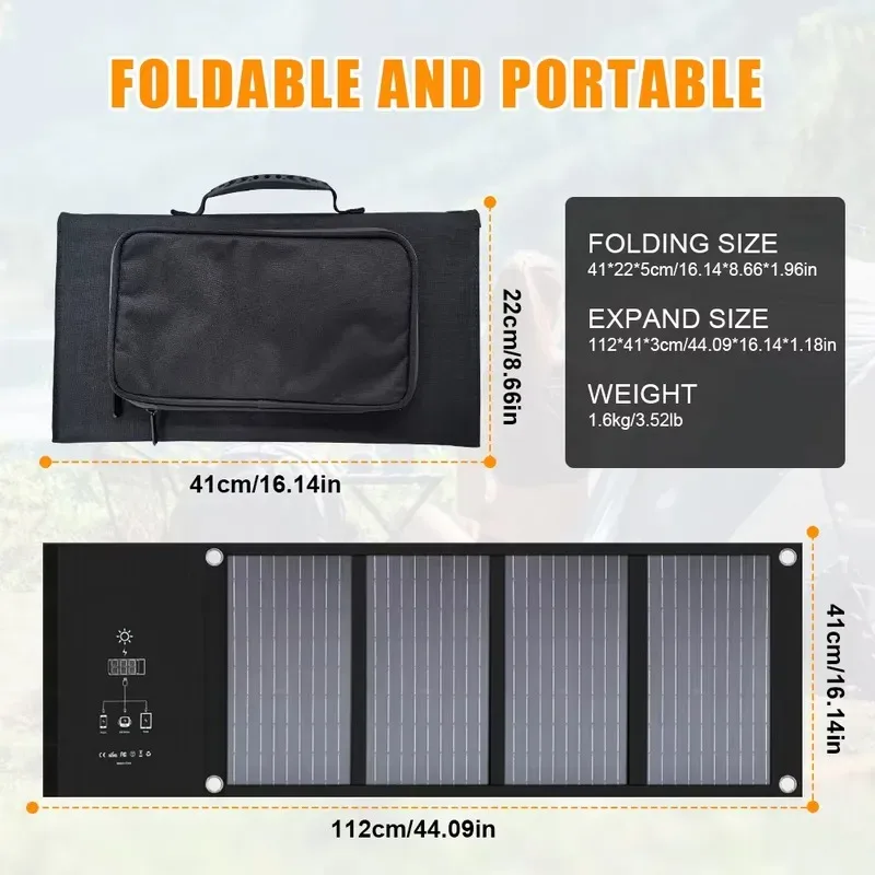 Hot Sale SMARAAD 100W 18V Portable Solar Panel Charger Outside Camping Folding Panel PV Photovoltaic Solar Generator