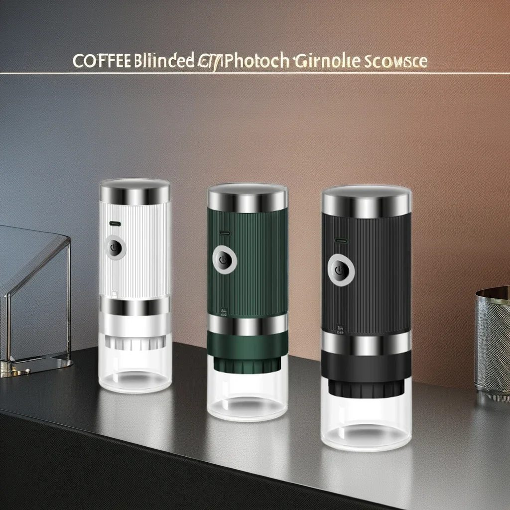 USB Rechargeable Mini Electric Coffee Grinder Portable Stainless Steel Blade with Ceramic Housing for Car & Household Use