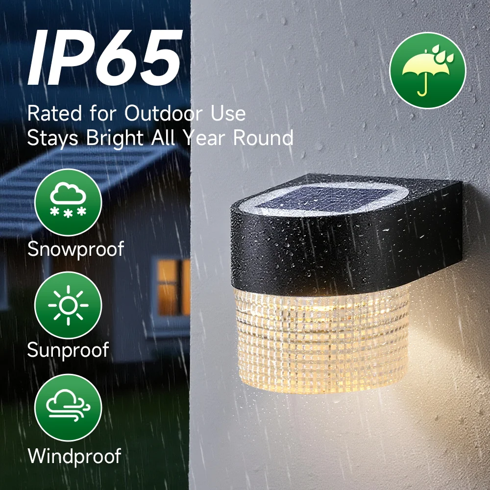 

Солнечный настенный светильник, наружное освещение, солнечные фонари, светодиодные уличные садовые украшения, водонепроницаемые фасадовые лампы для патио, внешний балкон