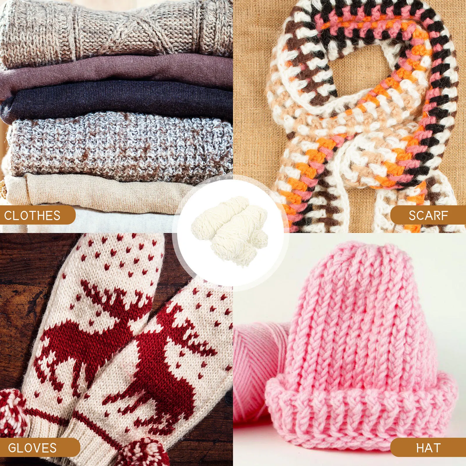 

4Pcs Chenille Yarn Silky Soft Material for DIY Weaving Scarf Hat Knitting Thread Handcrafted Wool Thread Material