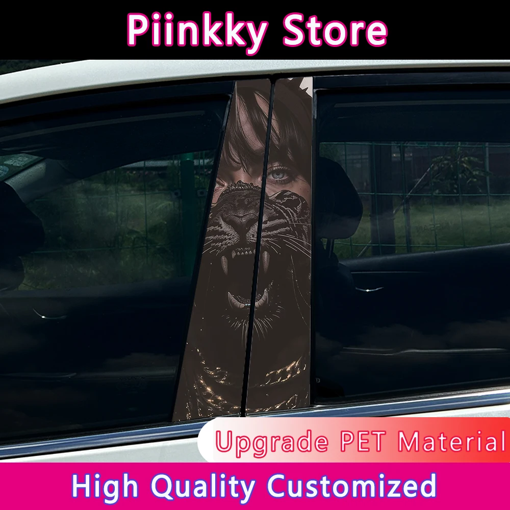 

Gothic Leopard Mask Nun Car Stickers Auto B Pillar Waterproof Halloween Decoration DIY Car Doors Pillar Sunscreen PET Decals