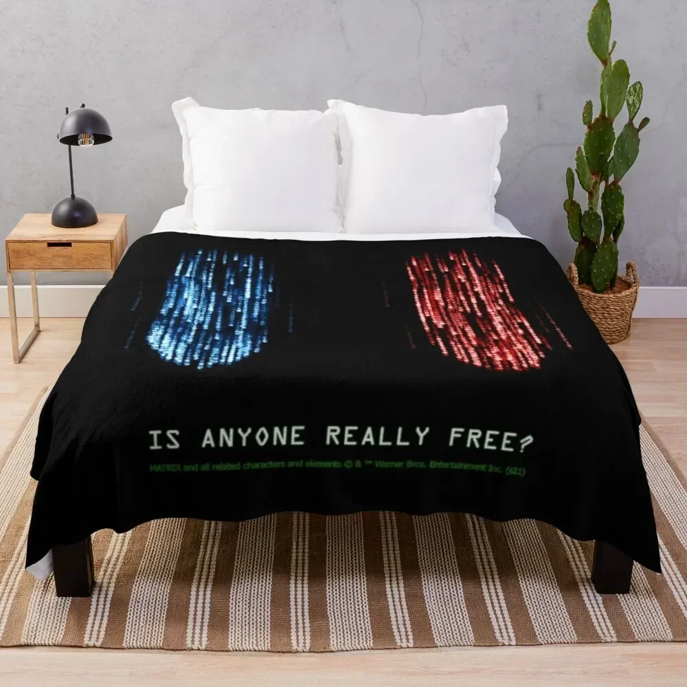 

The Matrix Is Anyone Really Free Quote 4 | Resurrections | 2021 Throw Blanket sofa bed Hair Blankets