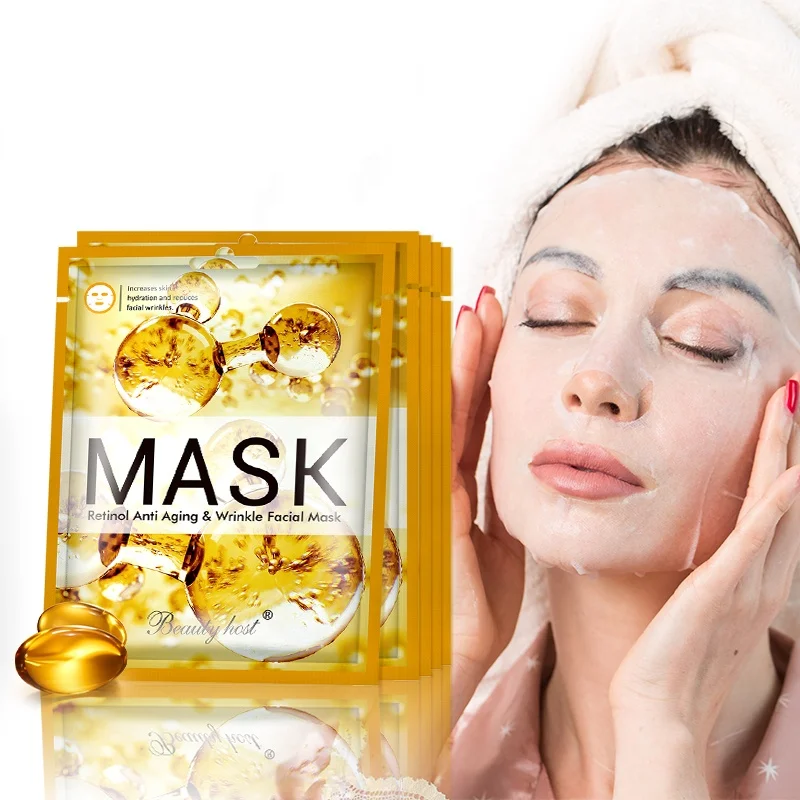 Whitening Moisturizing Face Sheet Mask Retinol Anti Aging & Wrinkle Repairing Facial Mask for Women Cosmetics Beauty Salon