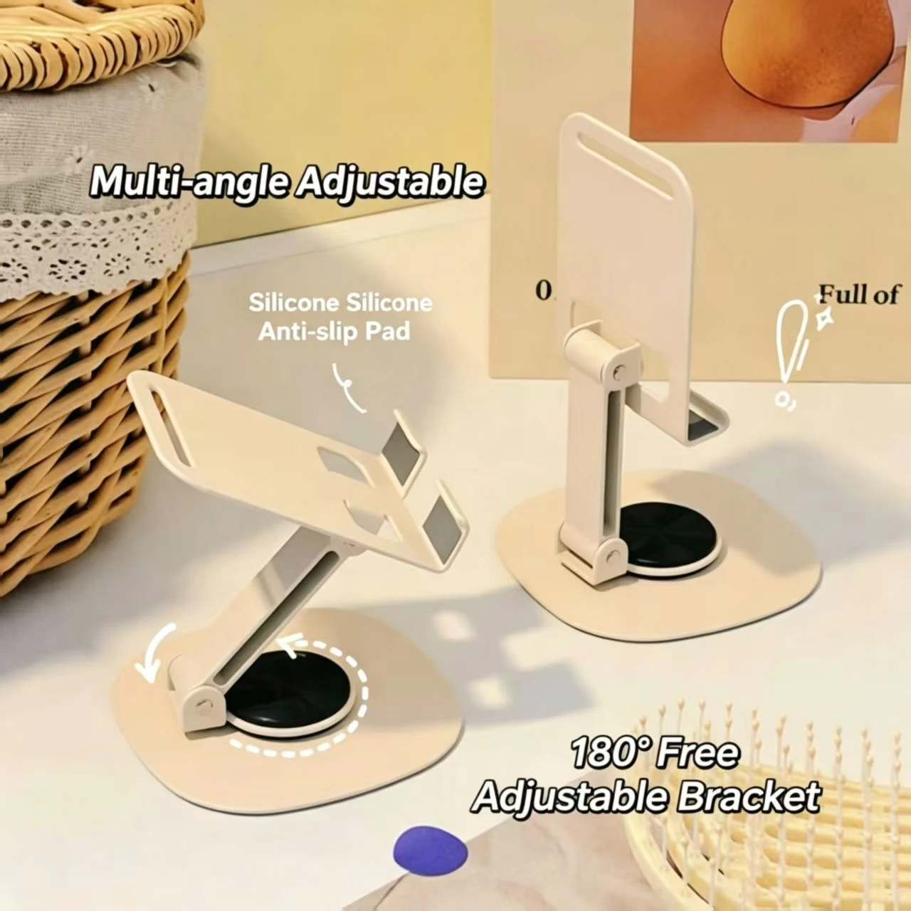 Crèmekleurige draagbare bureau - Tablet Stand Adjustable recensie en prijs