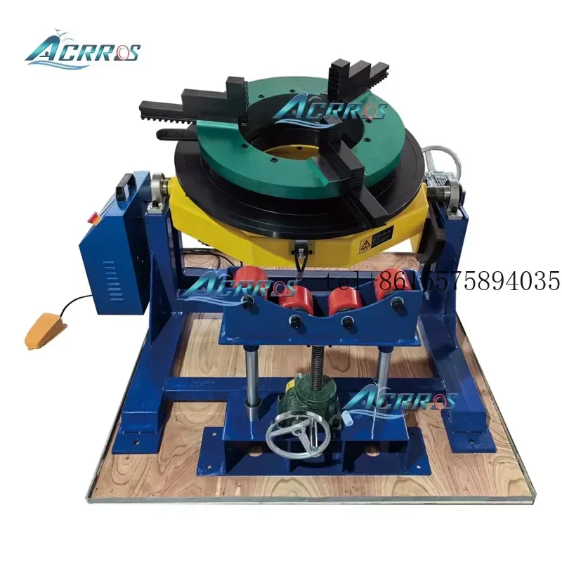 hot Adjustable Stand Roller Loading 600kgs Pipe Auto Welding Rotary Table PLC Control Welding Positioner Turntable with Chuck