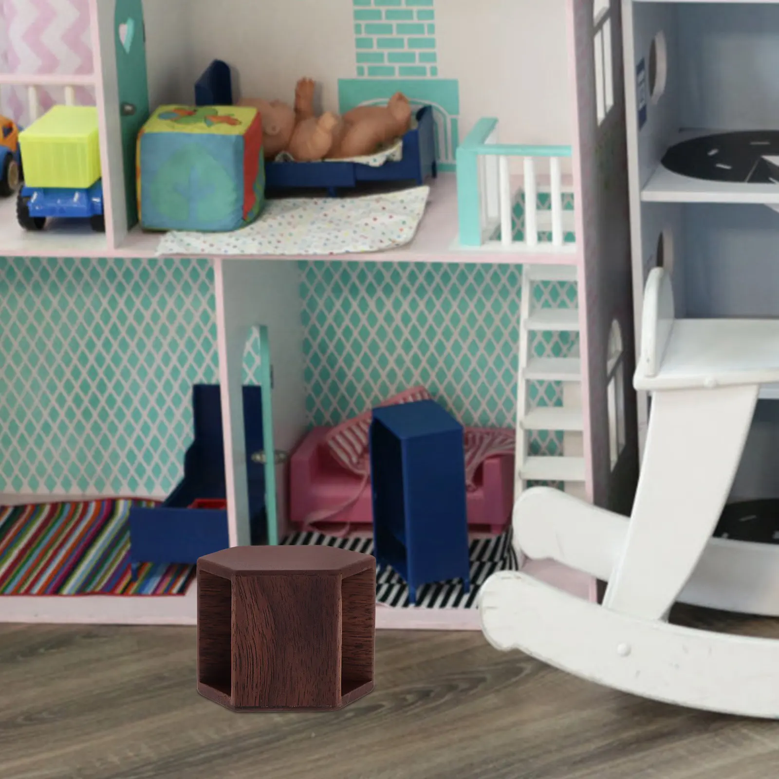 

Деревянный миниатюрный чайный столик, прочная деревянная мебель для кукольного домика, миниатюрный приставной столик, декор, реквизит для фото, аксессуары для миниатюрного дома