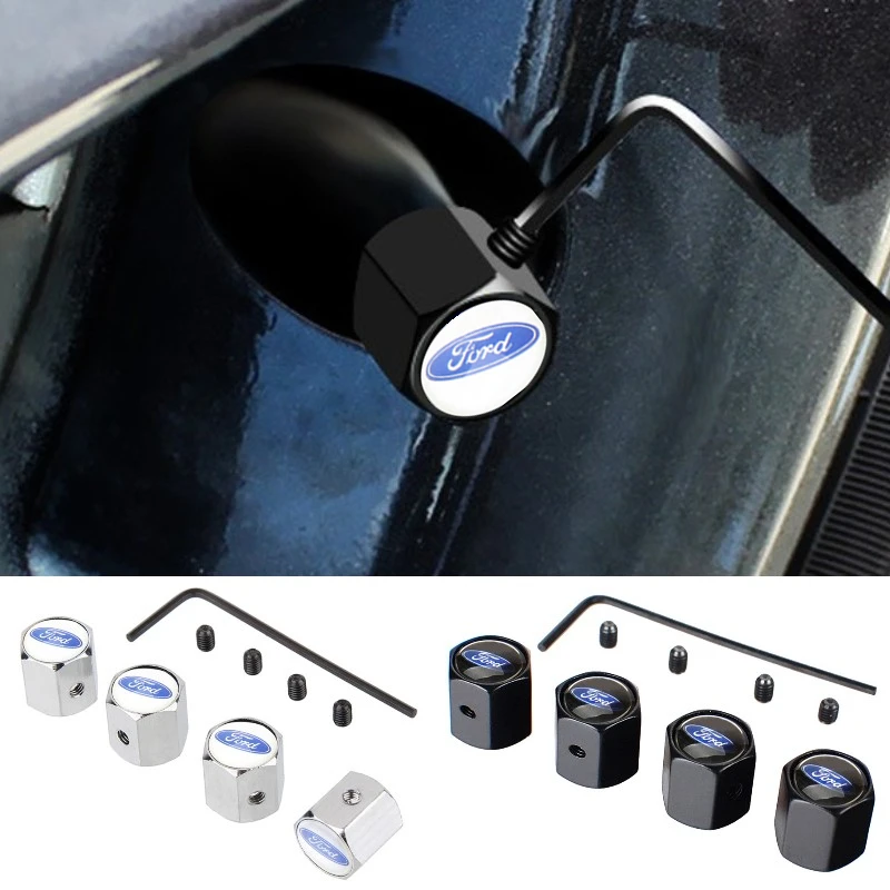4Pcs Alloy Car Wheel Tire Valve Stems Caps for Ford Focus Mondeo Kuga Ecosport Mustang RANGER fiesta F150 Edge Explorer Escort