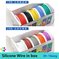 Boxed Flexible Silicone Wire 30/28/26/24/22/20/18/16AWG (5 Colors Mix Kit) Multi Stranded Cable Electrical Tinned Copper Wire