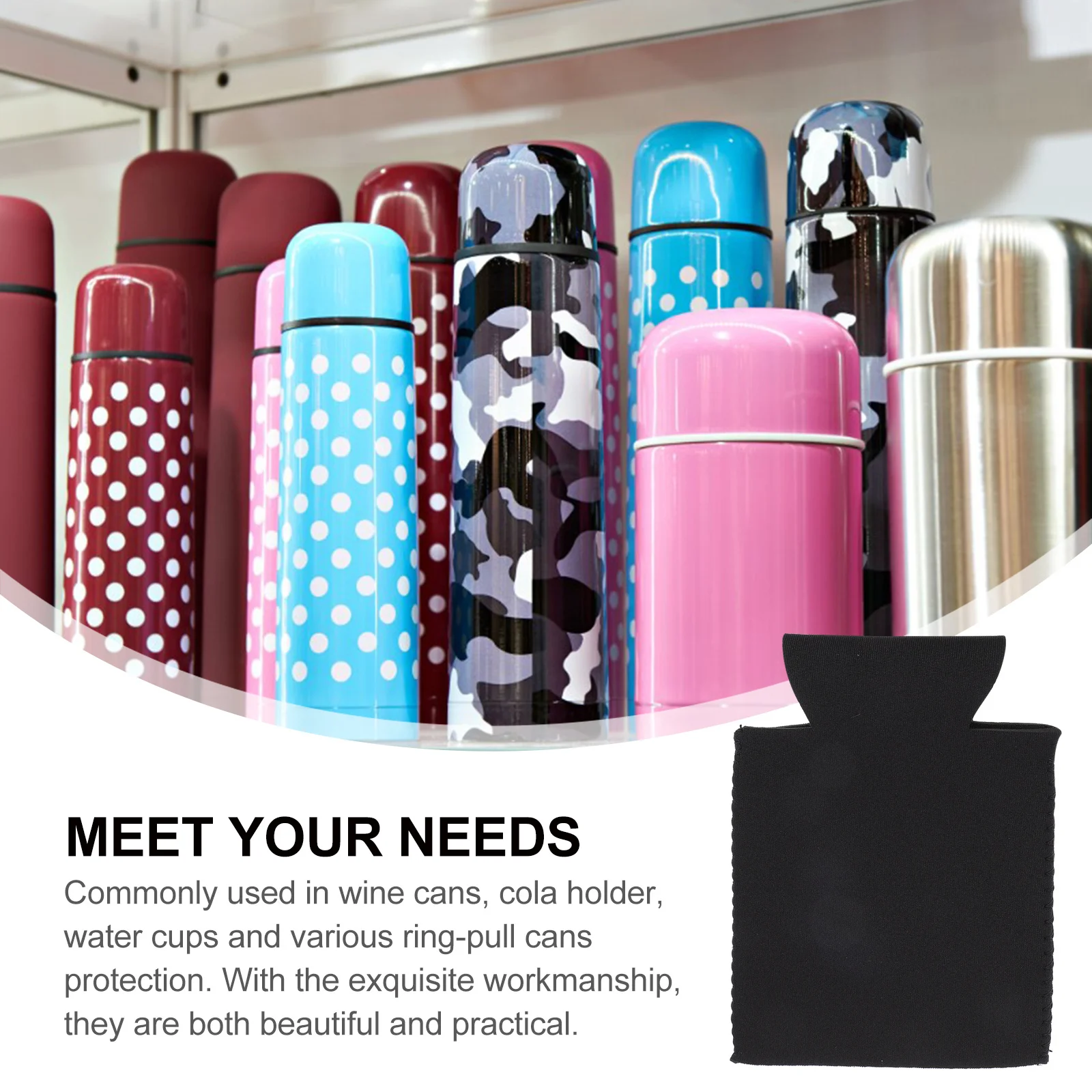 

10Pcs Collapsible Ring-Pull Can Sleeves Insulated Drink Holders Lightweight Beverage Coolers for Outdoor Picnic Camping Events