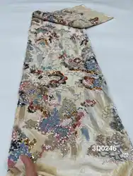 Fannel,Sequin French embroidery, Colorful sequins embroidery Velvet African Fabric, Evening dresses, Stage costumes