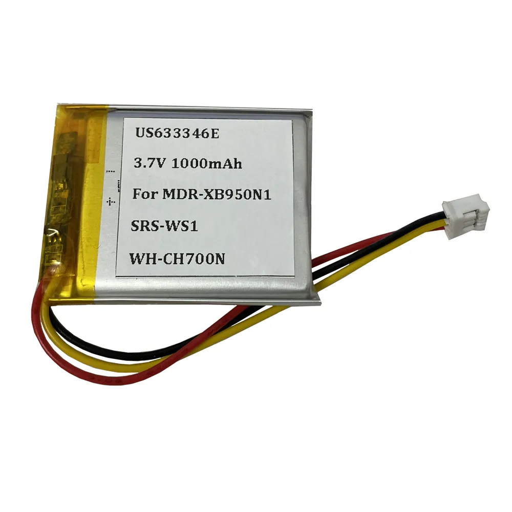 New 3.7V Li-Polymer US633346E 1000mAh Replacement Battery For Sony MDR-XB950N1 SRS-WS1 WH-CH700N Acumulator Batteries - view 4