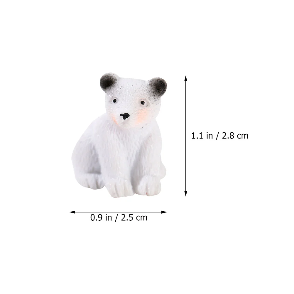 15 Pcs Resin Polar Bear Toy Courtyard Decoration Garden Adornment White Accessories Crafts Decors Figurines Baby