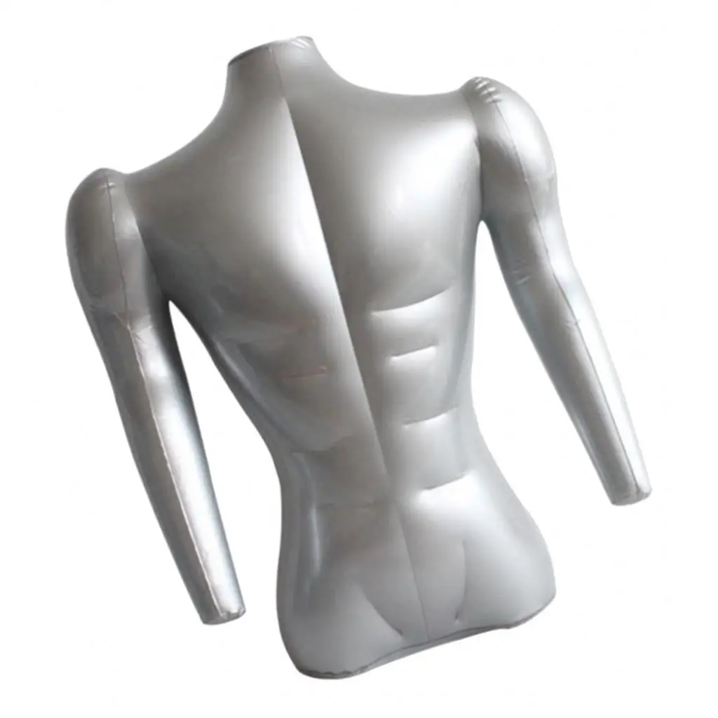 71cm Inflatable Adult Mannequin Male Bust T-shirt Tops Dummy Display Holder Plastic Adult Mannequin Bust Clothes Display Rack